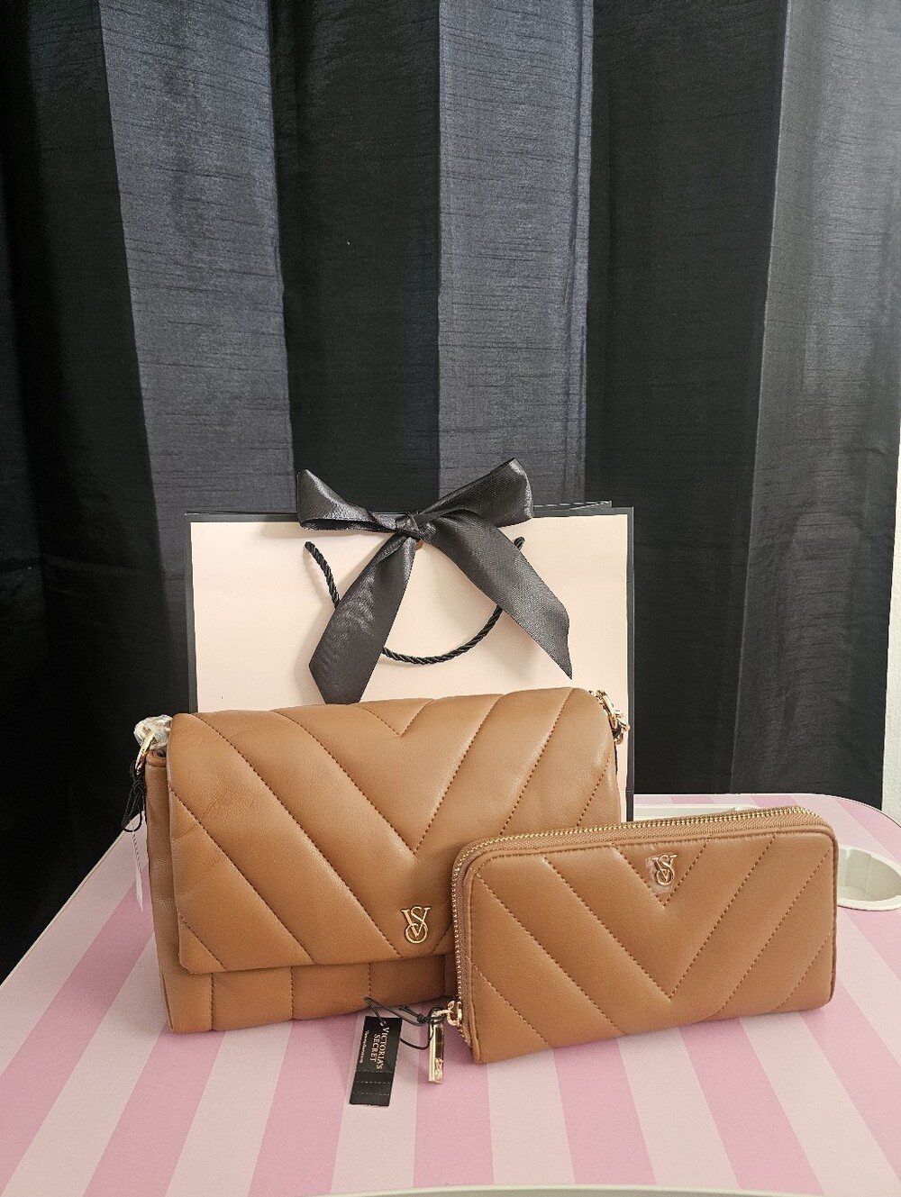 Victoroa's Secret Medium Shoulder Bag with Matching Zip Wallet